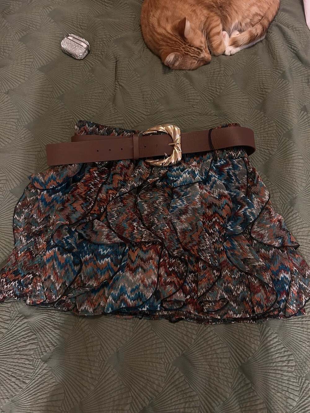 Wet Seal Ruffle Mini Skirt Size L Multicolor